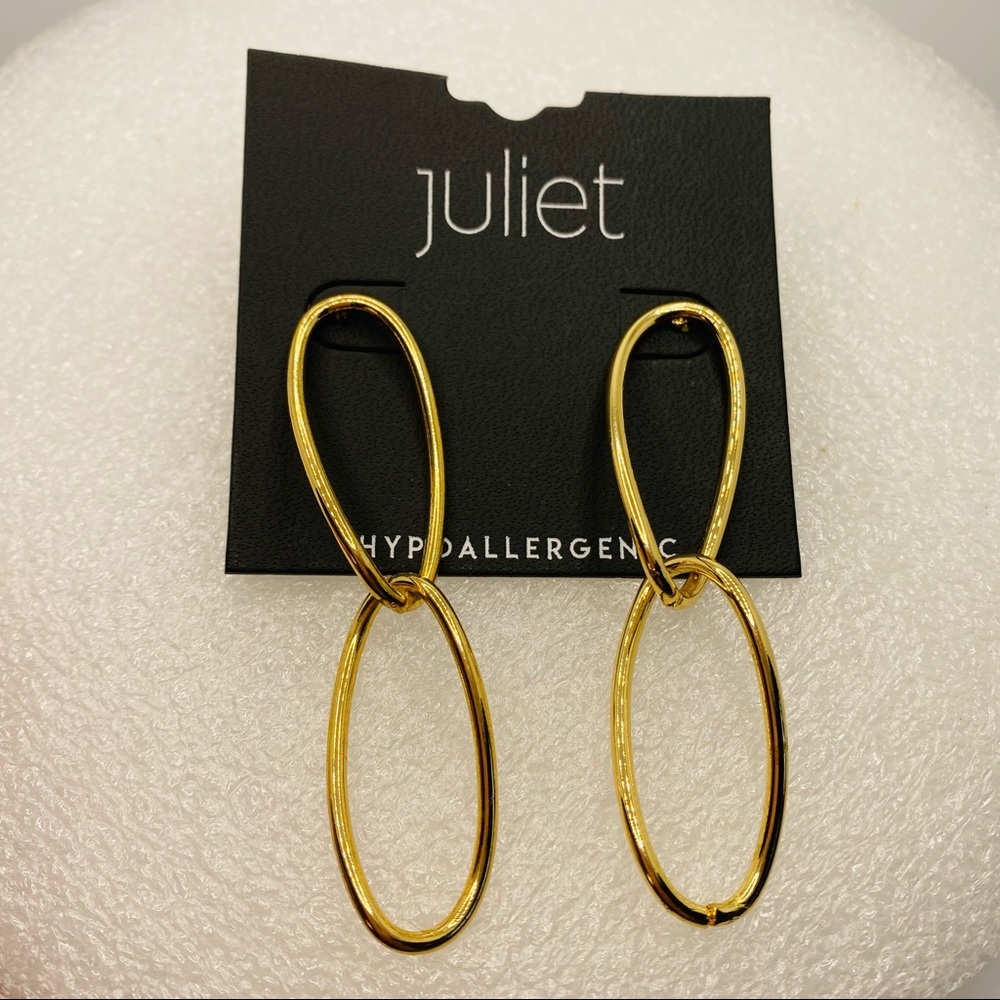 Earrings Golden Loops Pierced. - Picture 6 of 7